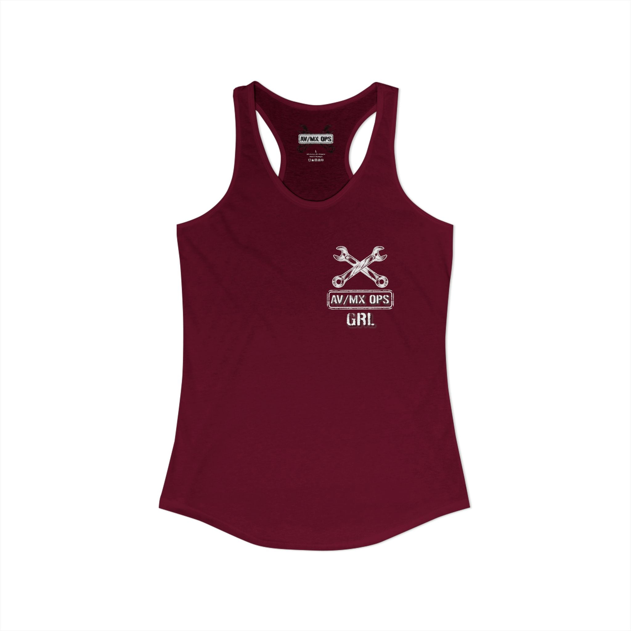 AV/MX GRL Ideal Racerback Tank-  No Drinks