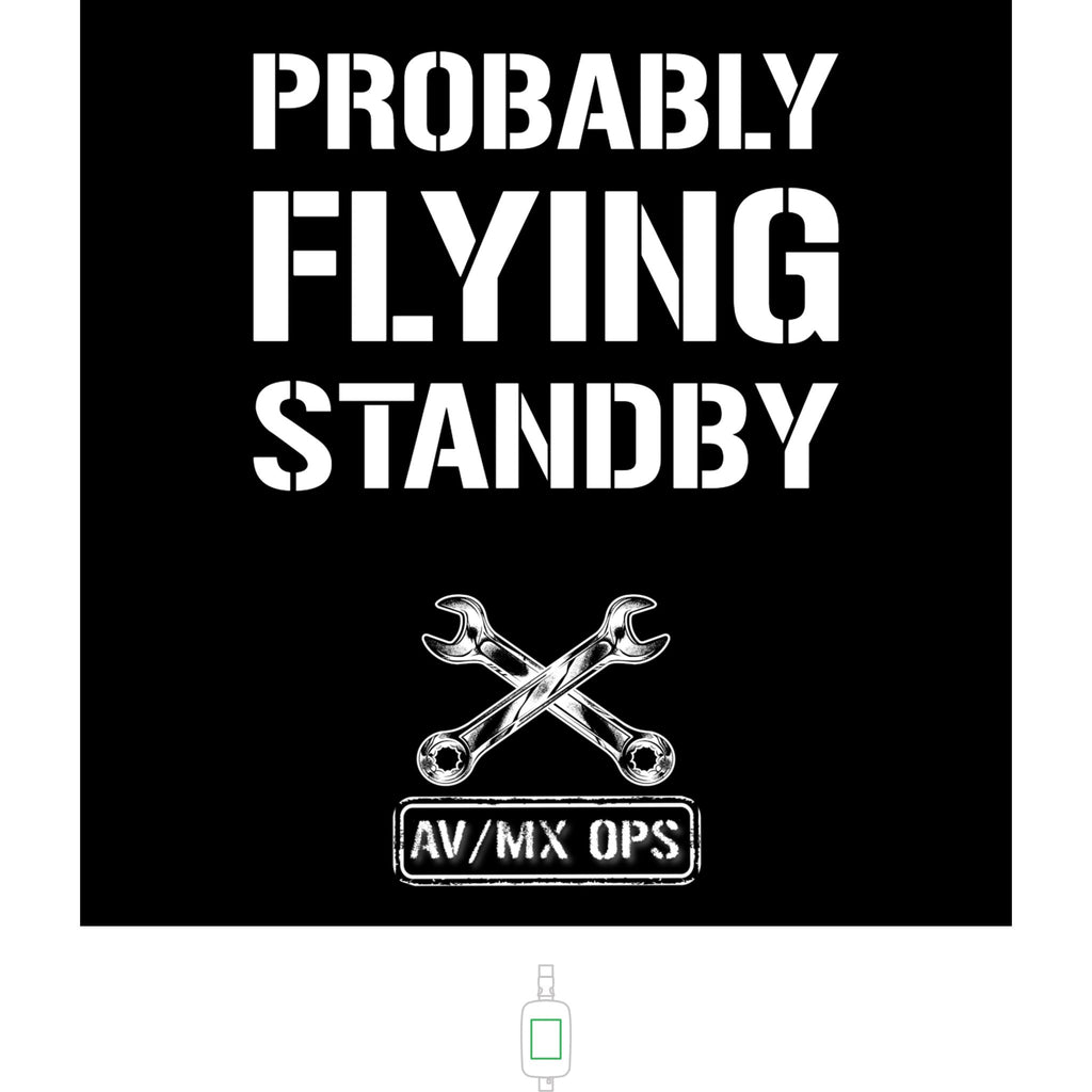 Explorer Sling Bag — "Probably Flying Standby" Embroidered AV/MX Ops Cross-Wrench Design