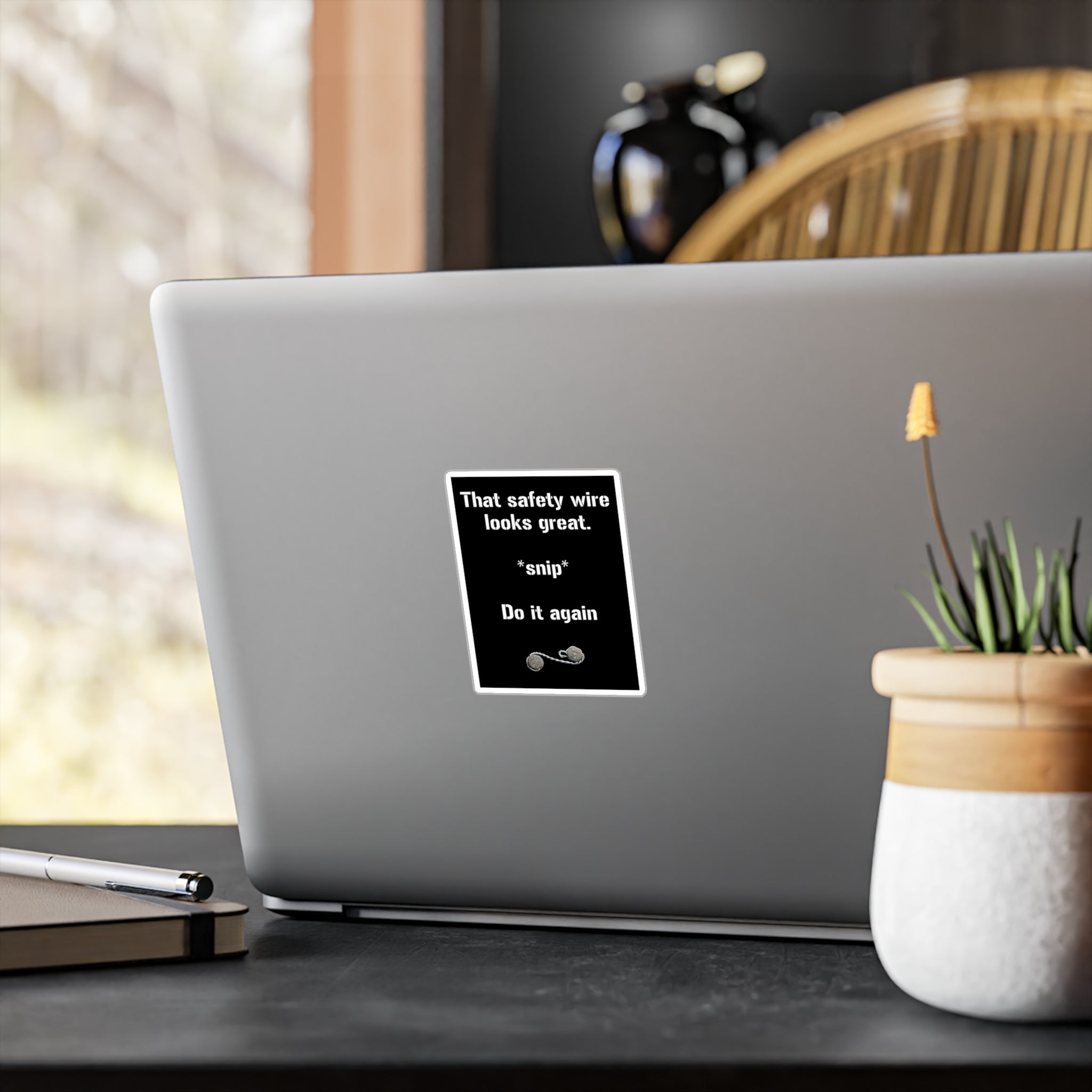 Safety Wire — Kiss-Cut Vinyl Decal