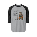 Possum Mechanic Raglan Shirt — "Keep Waiting, Shit Up" Vintage Possum Illustration