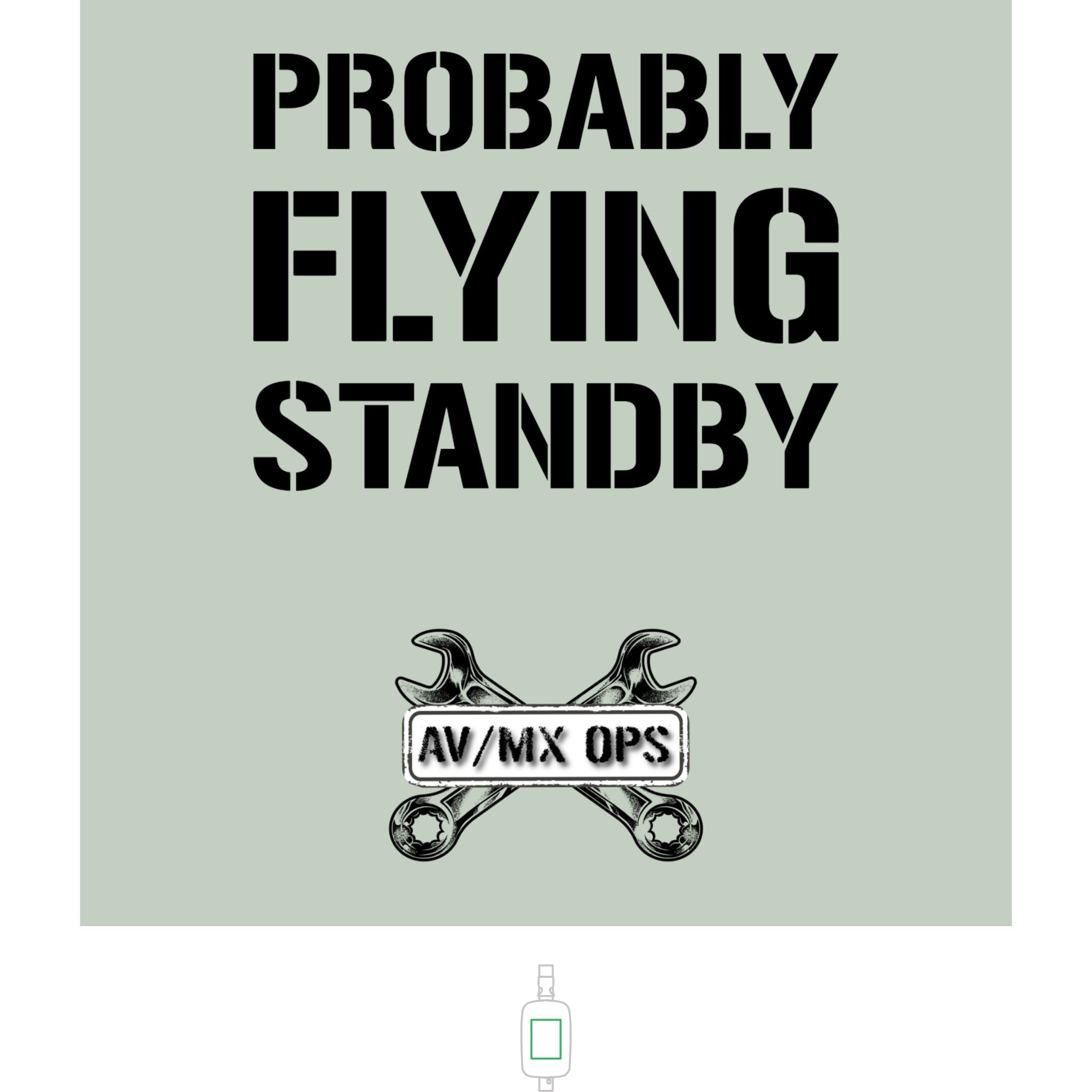 Explorer Sling Bag — "Probably Flying Standby" Embroidered AV/MX Ops Cross-Wrench Design